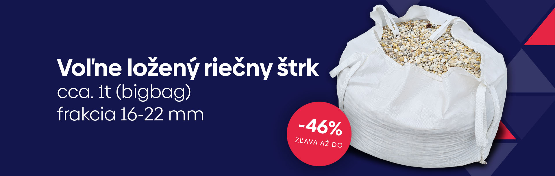 Voľne ložený riečny štrk, 16-22 mm